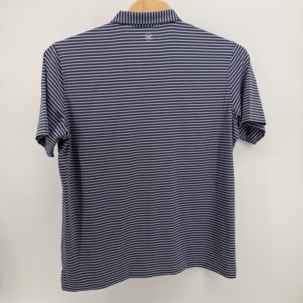Peter Millar Crown Crafted Mens XXL Purple Striped Performance Golf Polo Shirt - Picture 5 of 7